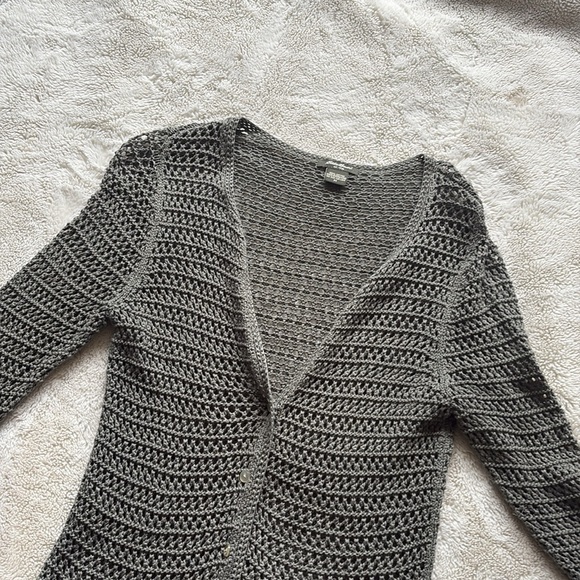 Eddie Bauer Crochet Knit Button-Up Top | Boho Coastal Grandma Core Size Medium - Picture 2 of 6